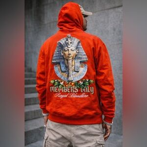 Civilized Members Only‎ Royal Bloodline Hoodie Red Orange mens’s Small Egyptian